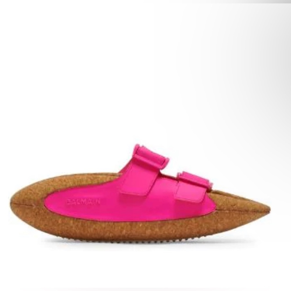 COPY - Balmain B-IT Chunky Cork Sole Buckled Slides